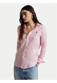 Polo Ralph Lauren Koszula 211970730014 Różowy Classic Fit. Typ kołnierza: polo. Kolor: różowy. Materiał: len