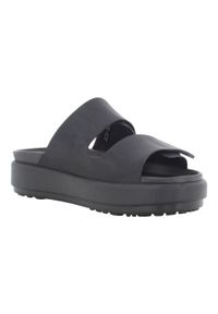 Klapki damskie Crocs Brooklyn Luxe. Kolor: czarny. Materiał: materiał, syntetyk