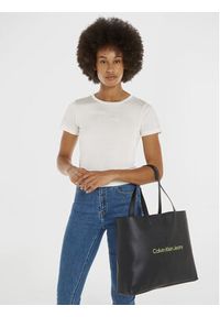 Calvin Klein Jeans Torebka Sculpted Slim Tote34 Mono K60K610825 Czarny. Kolor: czarny. Materiał: skórzane #4