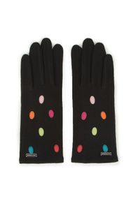 Wittchen - Damskie rękawiczki wełniane z kolorowymi kropkami. Materiał: wełna. Wzór: kolorowy, kropki. Styl: klasyczny