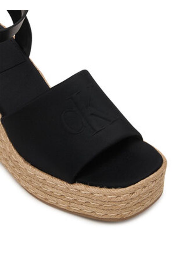 Calvin Klein Espadryle Wedge Espad 70 Neopr Mg HW0HW03014 Czarny. Kolor: czarny. Materiał: materiał