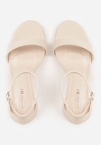 Born2be - Beżowe Sandały na Szpilce z Cienkim Paskiem Nealia. Okazja: na co dzień. Zapięcie: pasek. Kolor: beżowy. Materiał: jeans. Obcas: na szpilce. Styl: klasyczny, casual #2