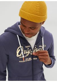 bonprix - Bluza rozpinana z kapturem, z miękko szczotkowaną spodnią stroną. Typ kołnierza: kaptur. Kolor: niebieski #2