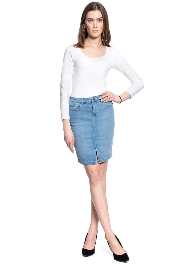 Lee - LEE PENCIL SKIRT DAMSKA SPÓDNICA JEANSOWA LIGHT LOU L38GQDXJ 112108197. Materiał: jeans