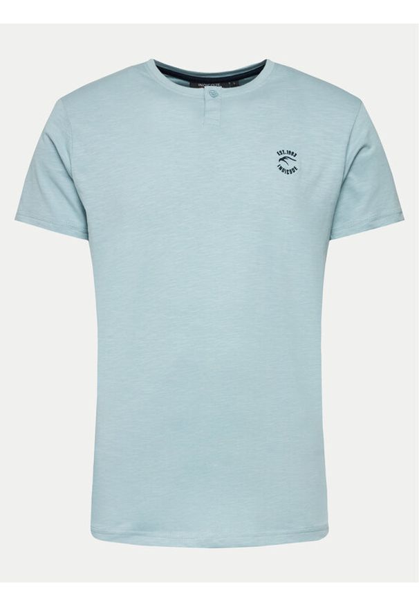 INDICODE T-Shirt Lunnin 41-040 Błękitny Regular Fit. Kolor: niebieski. Materiał: bawełna