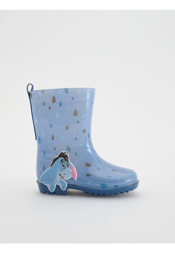 Reserved - Kalosze Kubuś Puchatek - niebieski. Kolor: niebieski. Materiał: guma. Wzór: motyw z bajki. Styl: klasyczny