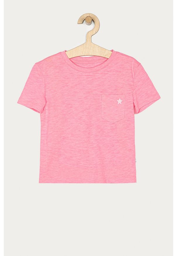 GAP - T-shirt dziecięcy 104-176 cm. Okazja: na co dzień. Kolor: różowy. Materiał: bawełna, poliester, dzianina. Wzór: gładki. Styl: casual