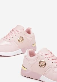 Born2be - Różowe Sneakersy z Metalicznymi Wstawkami Essme. Nosek buta: okrągły. Zapięcie: sznurówki. Kolor: różowy. Materiał: materiał. Obcas: na obcasie. Wysokość obcasa: niski #3