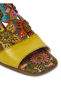 Laura Vita Klapki Jacqueso 09 Żółty. Kolor: żółty. Materiał: skóra #5