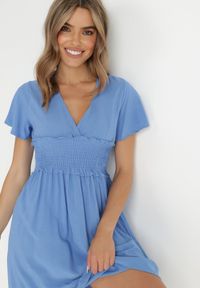 Born2be - Niebieska Sukienka z Wiskozy Gulpari. Kolor: niebieski. Materiał: wiskoza. Długość: mini #3