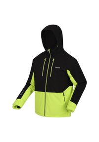 Highton Stretch III Regatta męska turystyczna kurtka z membraną. Kolor: zielony, wielokolorowy, czarny. Sezon: zima. Sport: turystyka piesza #1