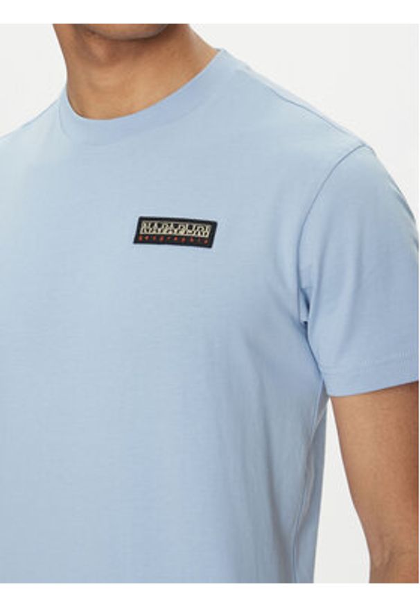 Napapijri T-Shirt Iaato NP0A4HFZ Błękitny Regular Fit. Kolor: niebieski. Materiał: bawełna