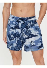 Tommy Jeans Szorty sportowe Hawaiian DM0DM18807 Niebieski Regular Fit. Kolor: niebieski. Materiał: wiskoza. Styl: sportowy