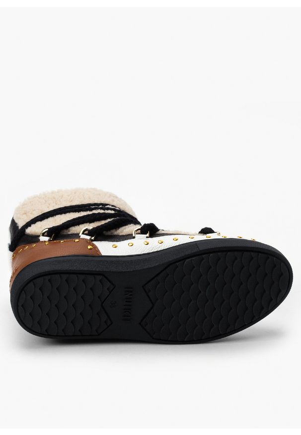 Inuikii - Śniegowce damskie INUIKII CURLY ROCK. Okazja: na co dzień, na spacer, do pracy. Kolor: beżowy. Styl: rockowy