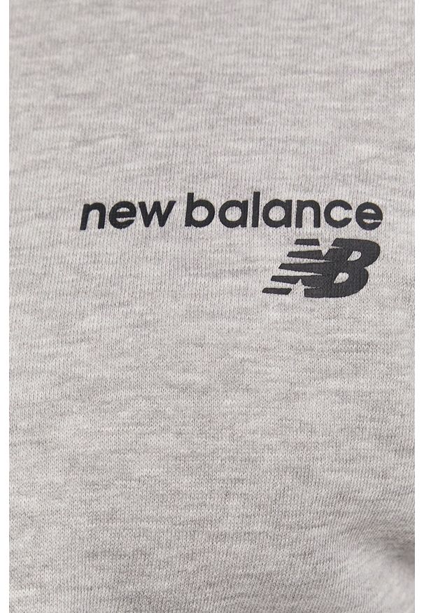 New Balance Bluza MT03911AG męska kolor szary gładka. Okazja: na co dzień. Kolor: szary. Materiał: dzianina. Wzór: gładki. Styl: casual