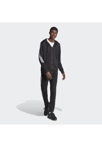 Adidas - 3-Stripes Track Suit. Kolor: czarny, biały, wielokolorowy. Materiał: dresówka, materiał. Sport: fitness