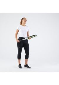 ARTENGO - Krótkie legginsy do tenisa damskie Artengo Dry Hip Ball. Kolor: czarny. Materiał: poliester, elastan, poliamid, materiał. Długość: krótkie. Sport: tenis #2