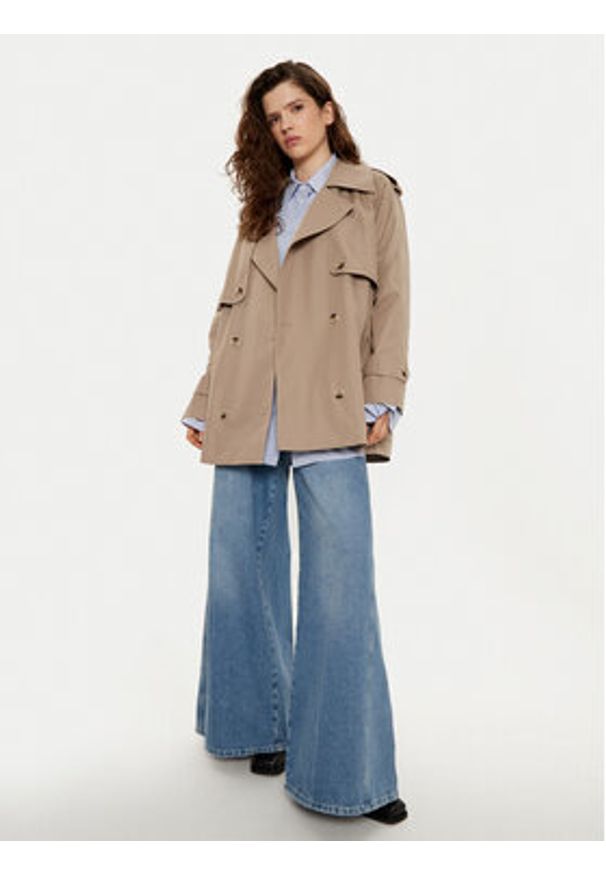 JOOP! Trencz Carrie 10018890 30044820 Beżowy Regular Fit. Kolor: beżowy. Materiał: bawełna