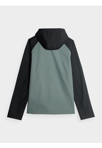 4f - Kurtka softshell wiatroodporna membrana 5000 męska. Kolor: zielony. Materiał: softshell. Długość rękawa: raglanowy rękaw