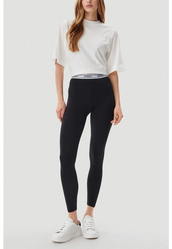 Guess - GUESS Czarne legginsy damskie Aline, Rozmiar S. Kolor: czarny