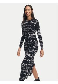 Desigual Sukienka codzienna 24WWVK45 Czarny Slim Fit. Okazja: na co dzień. Kolor: czarny. Materiał: wiskoza. Typ sukienki: proste. Styl: casual #4
