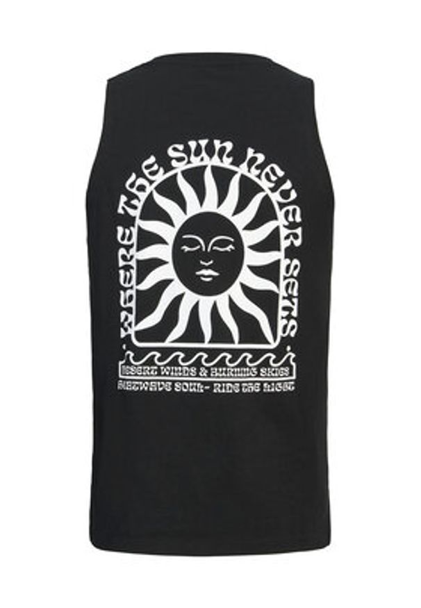 Jack & Jones Tank top Sunset 12297705 Czarny Relaxed Fit. Kolor: czarny. Materiał: bawełna