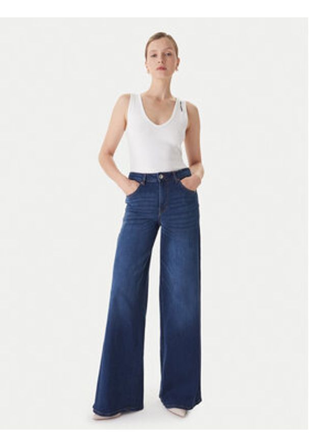 Fracomina Jeansy FP25WV3015D46002 Granatowy Wide Leg. Kolor: niebieski