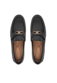TOMMY HILFIGER - Tommy Hilfiger Loafersy Th Logo Leather Loafer FW0FW08705 Czarny. Kolor: czarny. Materiał: skóra #5