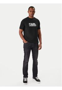 Karl Lagerfeld - KARL LAGERFELD T-Shirt 755780 561235 Czarny Regular Fit. Typ kołnierza: dekolt w karo. Kolor: czarny. Materiał: bawełna #5
