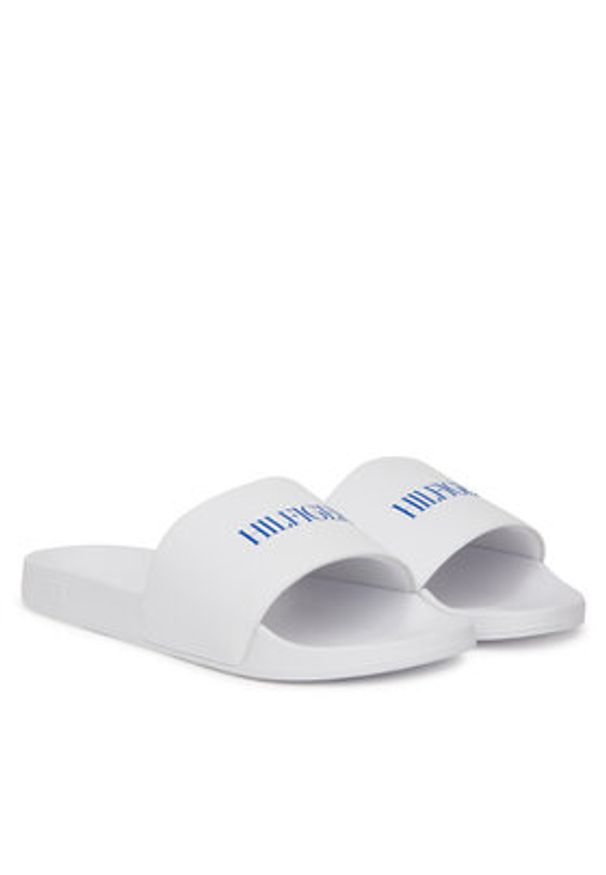 TOMMY HILFIGER - Tommy Hilfiger Klapki Hilfiger Print Tumble Pool Slide FM0FM05505 Biały. Kolor: biały. Materiał: skóra. Wzór: nadruk