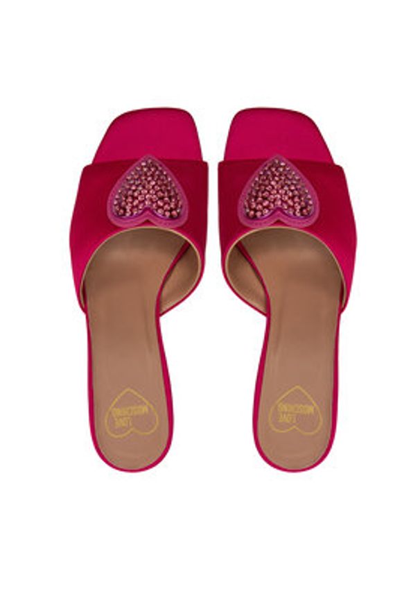 Love Moschino - LOVE MOSCHINO Klapki JA28045G0IJO0604 Różowy. Kolor: różowy. Materiał: skóra