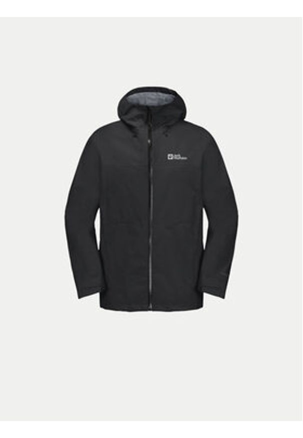 Jack Wolfskin Kurtka przeciwdeszczowa Highest Peak 1115134 Czarny Regular Fit. Kolor: czarny. Materiał: syntetyk