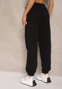Renee - Czarne Spodnie Dresowe Joggery z Bawełny Falaniela. Okazja: na co dzień. Kolor: czarny. Materiał: dresówka, bawełna. Styl: elegancki, casual