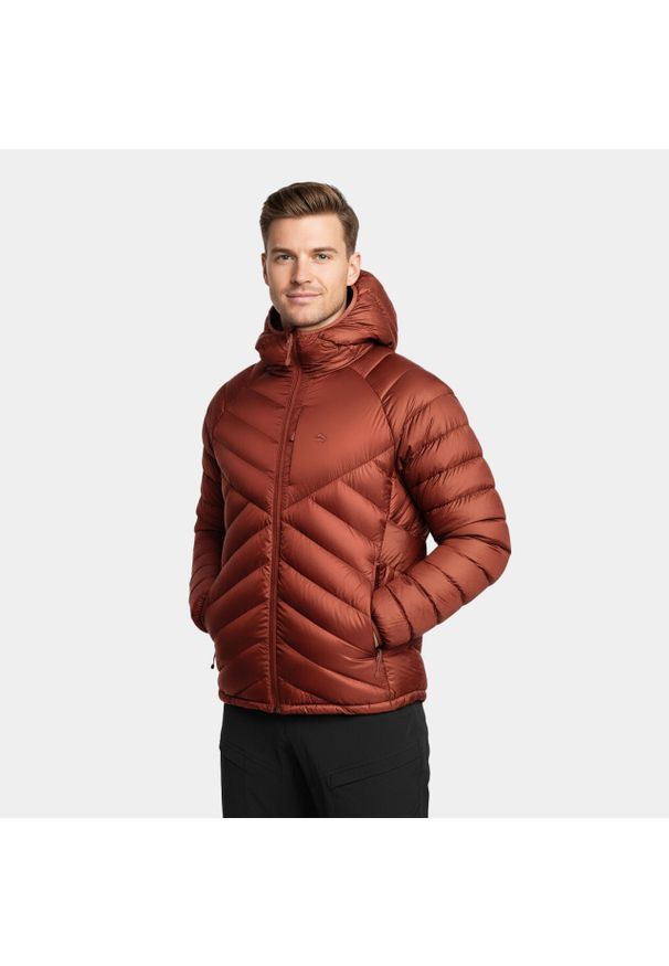 Kurtka męska puchowa Alpinus Oronaye. Kolor: czerwony. Materiał: puch. Sport: turystyka piesza