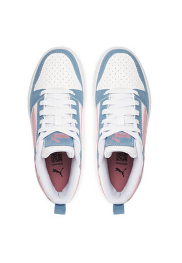 Puma Sneakersy Rebound V6 Lo Jr 393833 30 Biały. Kolor: biały. Materiał: skóra