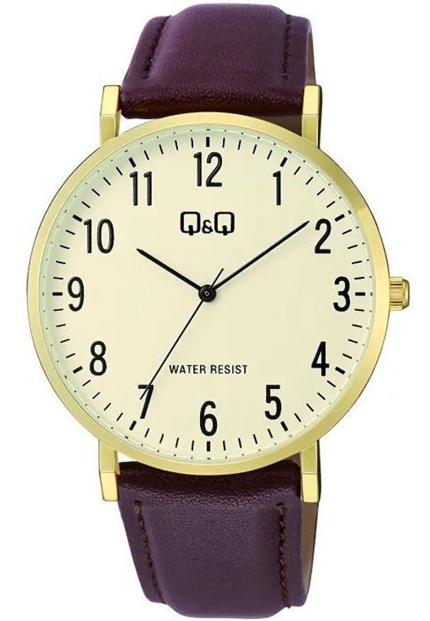 Zegarek QQ C43A-004P męski klasyczny żółta tarcza SLIM .. Kolor: żółty. Styl: klasyczny