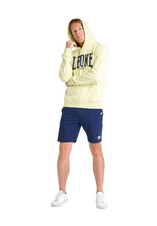 LEONE 1947 APPAREL - Męska bluza z kapturem Leone 1947 unbrushed – lekka bluza. Typ kołnierza: kaptur. Kolor: wielokolorowy, żółty, zielony. Materiał: tkanina. Sport: fitness