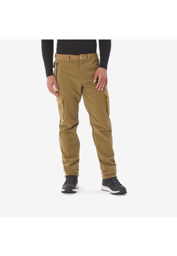 quechua - Spodnie turystyczne męskie Quechua NH900 Warm. Kolor: brązowy. Materiał: materiał, polar. Sezon: zima, lato. Sport: turystyka piesza