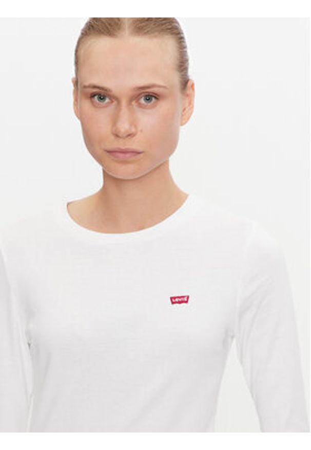 Levi's® Bluzka Essential Housemark 000KL-0000 Biały Regular Fit. Kolor: biały. Materiał: bawełna