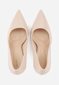 Renee - Beżowe Lakierowane Szpilki VICES o Klasycznym Fasonie Corsinia. Kolor: beżowy. Materiał: lakier. Obcas: na szpilce. Styl: klasyczny. Wysokość obcasa: wysoki #9