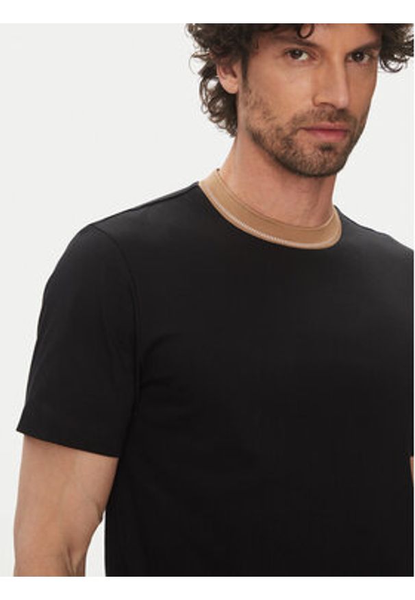 BOSS T-Shirt H-Tessler 199 50531793 Czarny Slim Fit. Kolor: czarny. Materiał: bawełna