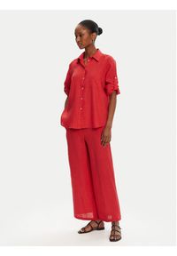 Marella Koszula Boboli1 2515111232 Czerwony Regular Fit. Kolor: czerwony. Materiał: len #3