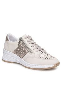 Rieker Sneakersy N4344-60 Écru. Materiał: skóra #8