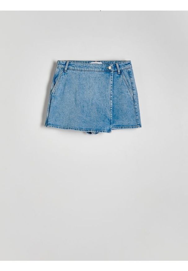 Reserved - Jeansowe spódnico-szorty - niebieski. Kolor: niebieski. Materiał: jeans