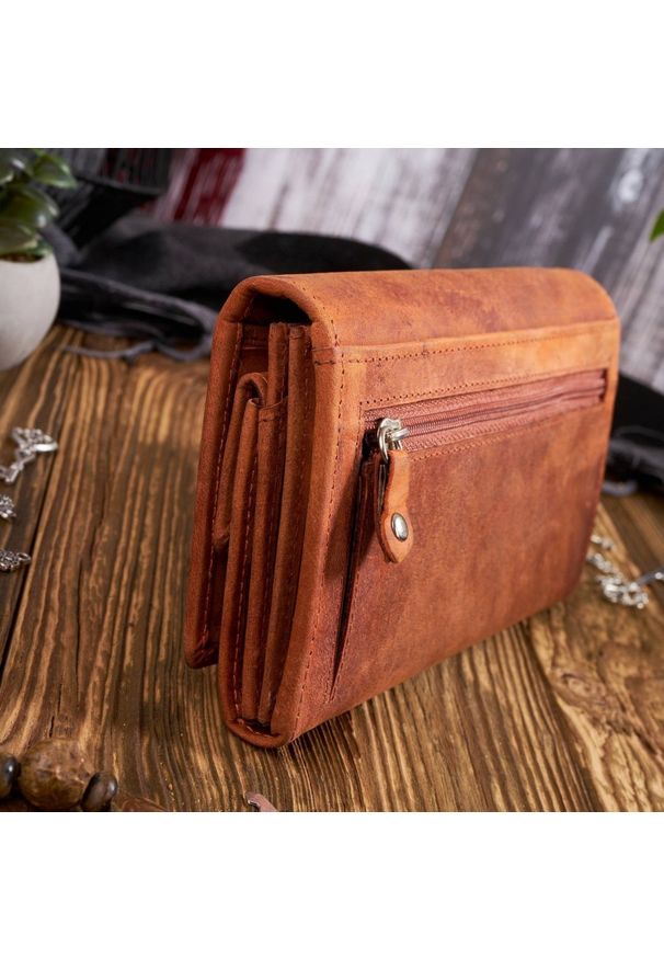 Zestaw prezentowy PAOLO PERUZZI pomarańczowy ZUP-36-OR. Kolor: pomarańczowy. Materiał: skóra