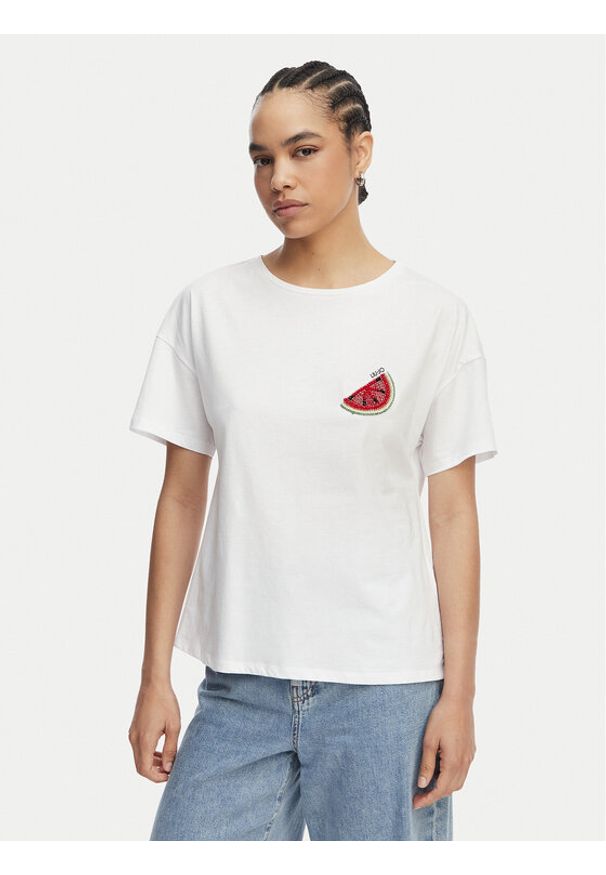 Liu Jo T-Shirt WA6414 JS923 Biały Regular Fit. Kolor: biały. Materiał: bawełna