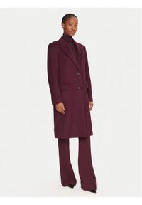 BOSS Płaszcz wełniany Classin 50548371 Fioletowy Regular Fit. Kolor: fioletowy. Materiał: wełna