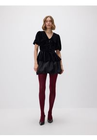 Reserved - Welurowa bluzka - czarny. Kolor: czarny. Materiał: welur #1