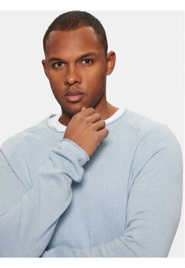 Jack & Jones Sweter 12157321 Błękitny Regular Fit. Kolor: niebieski. Materiał: bawełna