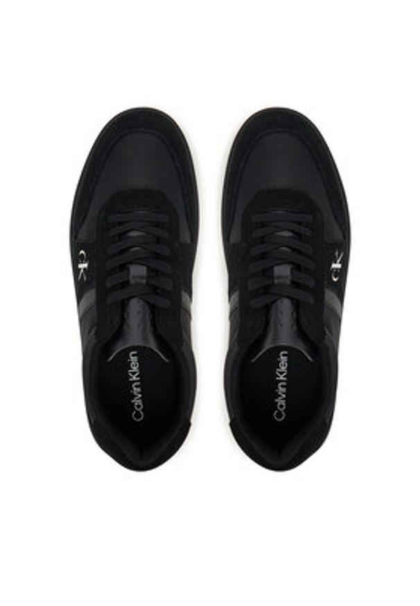 Calvin Klein Sneakersy Classic Cups Lace Mix Emb Tongue YM0YM01395 Czarny. Kolor: czarny. Materiał: skóra